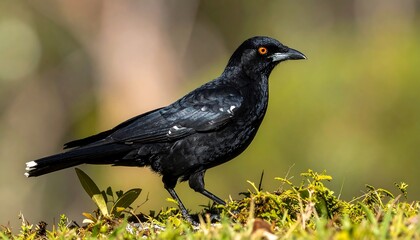 Fototapeta premium Black bird in natural habitat