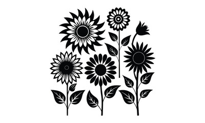Sunflower Garden Silhouette