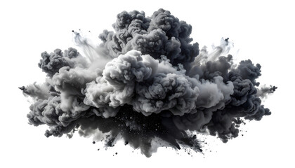 Fototapeta premium Explosion smoke cloud isolated on transparent background