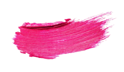 A vibrant pink smear of lipstick or paint