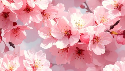 Sakura Blossom Seamless Background