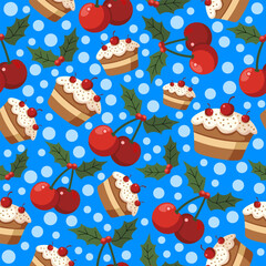 seamless pattern Festive dessert patterns holiday theme digital art colorful background playful design concept