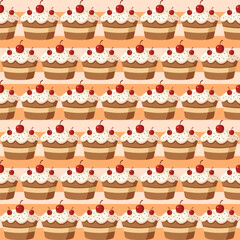 seamless pattern Delicious cupcake pattern kitchen digital art bright colors top-down sweet treats concept