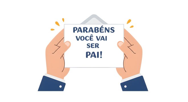 Carta &ldquo;Parab&eacute;ns voc&ecirc; vai ser Pai!&rdquo; &ndash; Flat Illustration