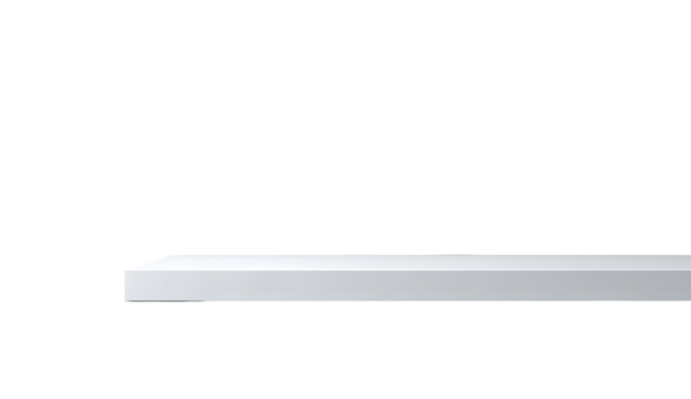 A minimalist, light gray, horizontal rectangular object