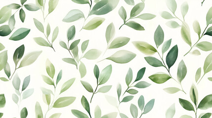 Seamless watercolor leaves pattern