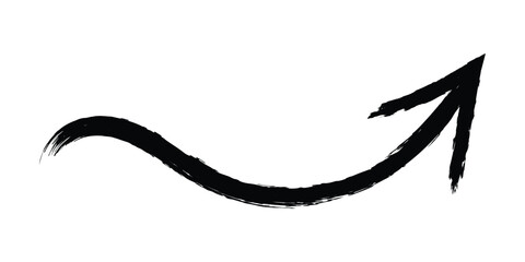 grunge arrow vector. grunge arrow brush. grunge arrow paint. paint brush hand drawn arrow in grunge style a careless stroke of paint. eps 10