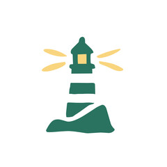 Lighthouse Beacon Coastal Navigation Maritime Illustration