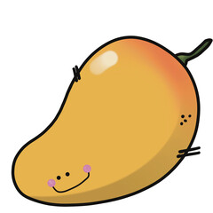 Fresh Organic Mango Natural Fruit Illustration