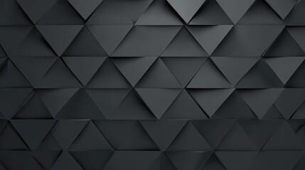 Obraz premium Polished semigloss wall background with tiles, triangular tile wallpaper with 3D black blocks, AI generative. Ideal for architectural designs, backgrounds, and modern themes.