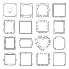 A collection of decorative ornate vintage frames and borders for design projects.