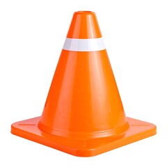 Orange traffic cone on white background