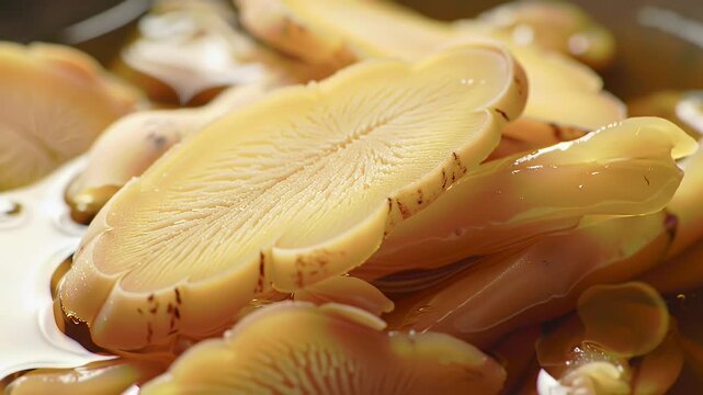 Sliced Orange Mushrooms Detailed Close Up Texture Showing Cooking Ingredient