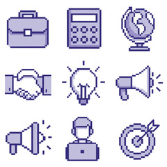 Business Pixelated Icon Vector Illustration