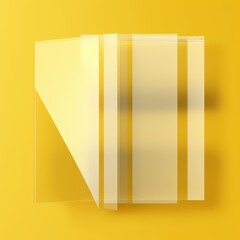 Geometric Paper Composition - Folded and Striped, Minimalist Yellow on Yellow, Abstract Art.