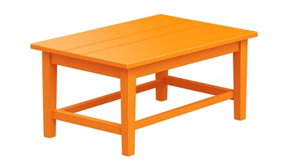 Orange wooden coffee table