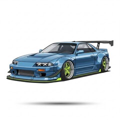 Modified Sports Car with Custom Body Kit 
