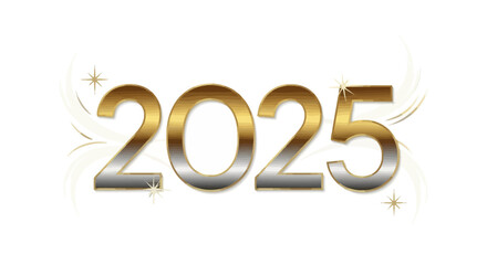 Luminous depiction of the year 2025 symbolizing an elegant and opulent forthcoming future