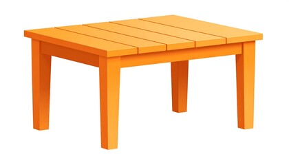 Orange wooden square table