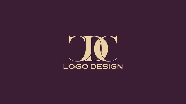 Modern CDC monogram logo design in gold overlapping typography on dark background, perfect for elegant luxury branding, high-end fashion identity, and corporate use.