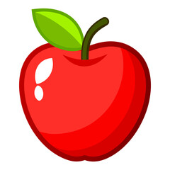 red apple with leaf