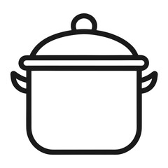 Cooking Pot with Lid Vector Icon – Kitchen Equipment Illustration