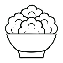 Bowl of Steaming Rice Vector Icon – Minimal Food Illustration