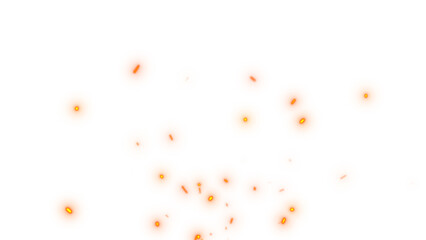 fire dust particles over transparent background overlay, Flying Fire Particles transparent background in png format. 3d render of fire embers, Fire flames isolated on white background.