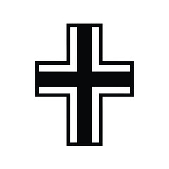 Obraz premium silver cross on black background