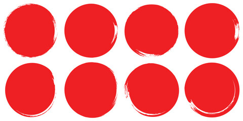 Grunge circles brush set. Set of paint brush stroke and abstract grunge banner for graphic background decoration. Watercolor splatter, ink splash and creative shape for social media. eps 10
