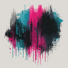 추상적인 붓 터치와 물감 방울이 어우러진 현대적인 디자인 배경