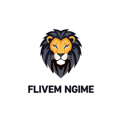 A stylized lion's head logo with a dark blue mane and golden face, featuring the text 