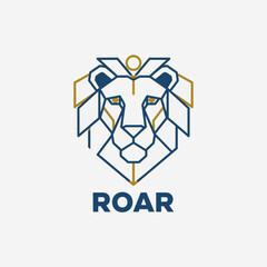 Geometric lion head logo with 