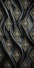 Intricate diamond-shaped patterns on a dark