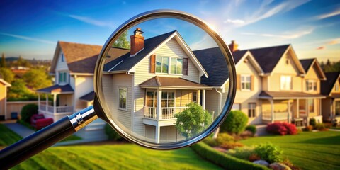 House under magnifying glass