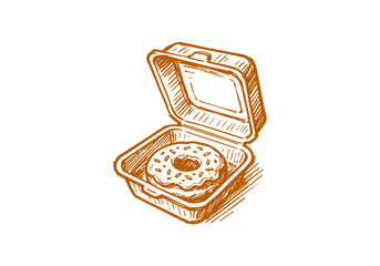Doughnut hand drawn sketch vector illustration