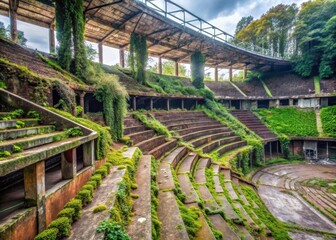 Ruins of once grand stadium now crumbling into itself