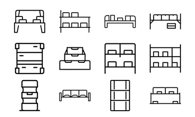 Business Finance Line Icons Collection – Growth, Strategy, Investment, Planning, Rocket Launch, Contracts, Charts, and Office Management Vector Set