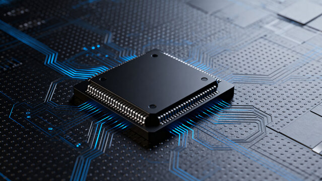 Electronic chip on circuit board
