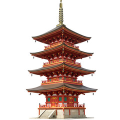 Fototapeta premium Historic Japanese pagoda with traditional wooden design