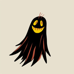 Cute Hand Drawn Halloween vector illustration. Vintage style