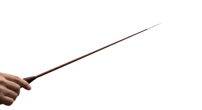 Fencing Foil in Hand Against Black