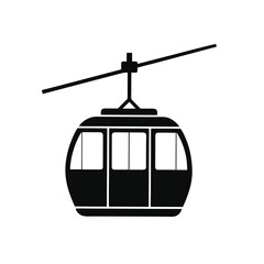 cable car isolated on white