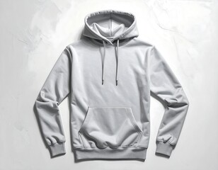 Stylish plain grey hoodie apparel display