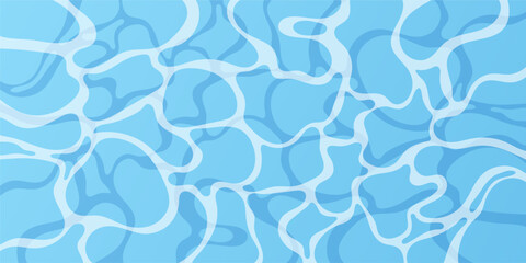 Blue ocean wave. Rippled water surface with sunlight reflecting. Top view. Beach, Ocean clean and deep water. Vector illustration