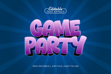 game party editable text effect