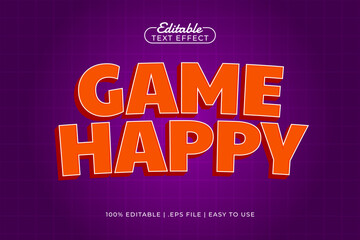game happy editable text effect
