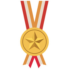 Gold Medals with Striped Ribbons