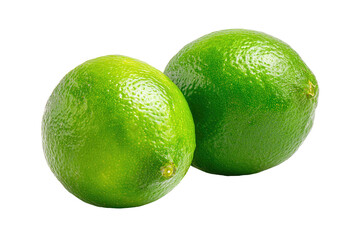 Two vibrant green limes close together