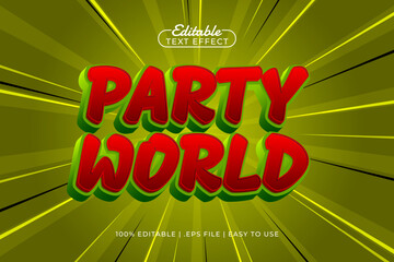 party world editable text effect